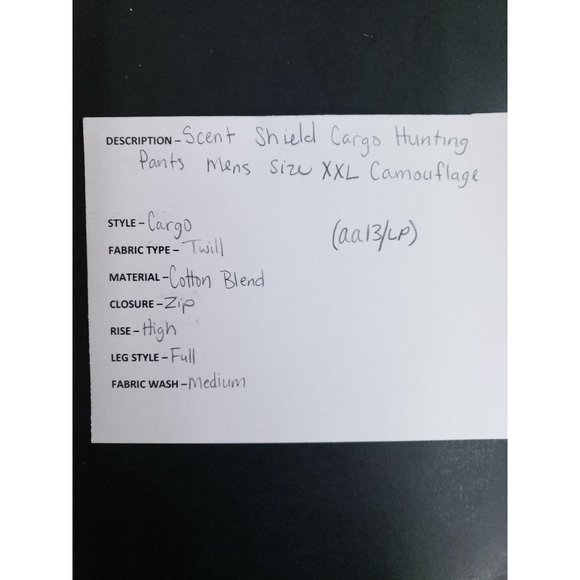 Scent Shield Cargo Hunting Pants Men's Size XXL Camouflage - Picture 10 of 10